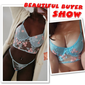 Woman Floral Bra Set